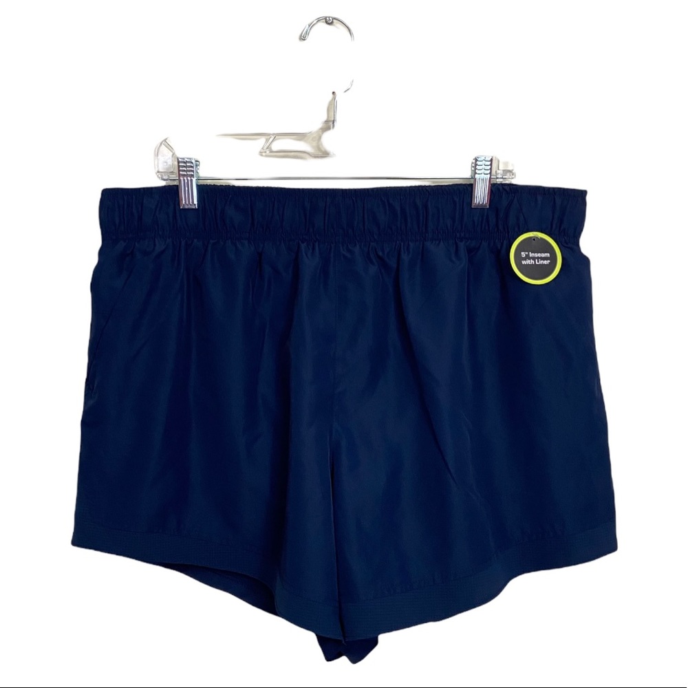 Athletic Works Women's Size 2X Blue Athletic Shorts with Brief Liner NEW NWT!!